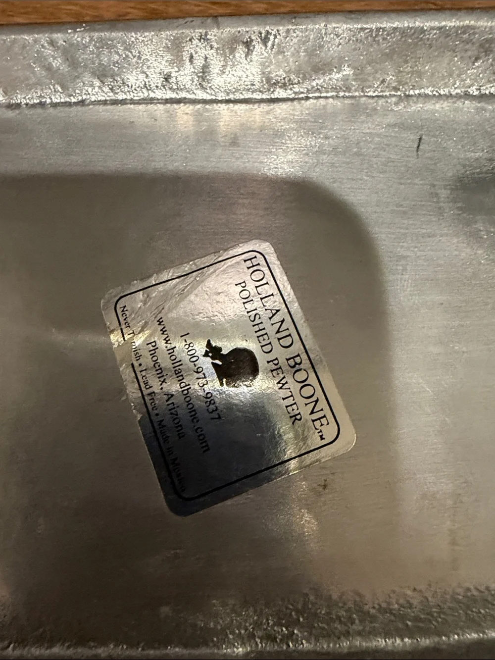 Holland Boone Polished Peweter Rectangular Metal Serving Tray